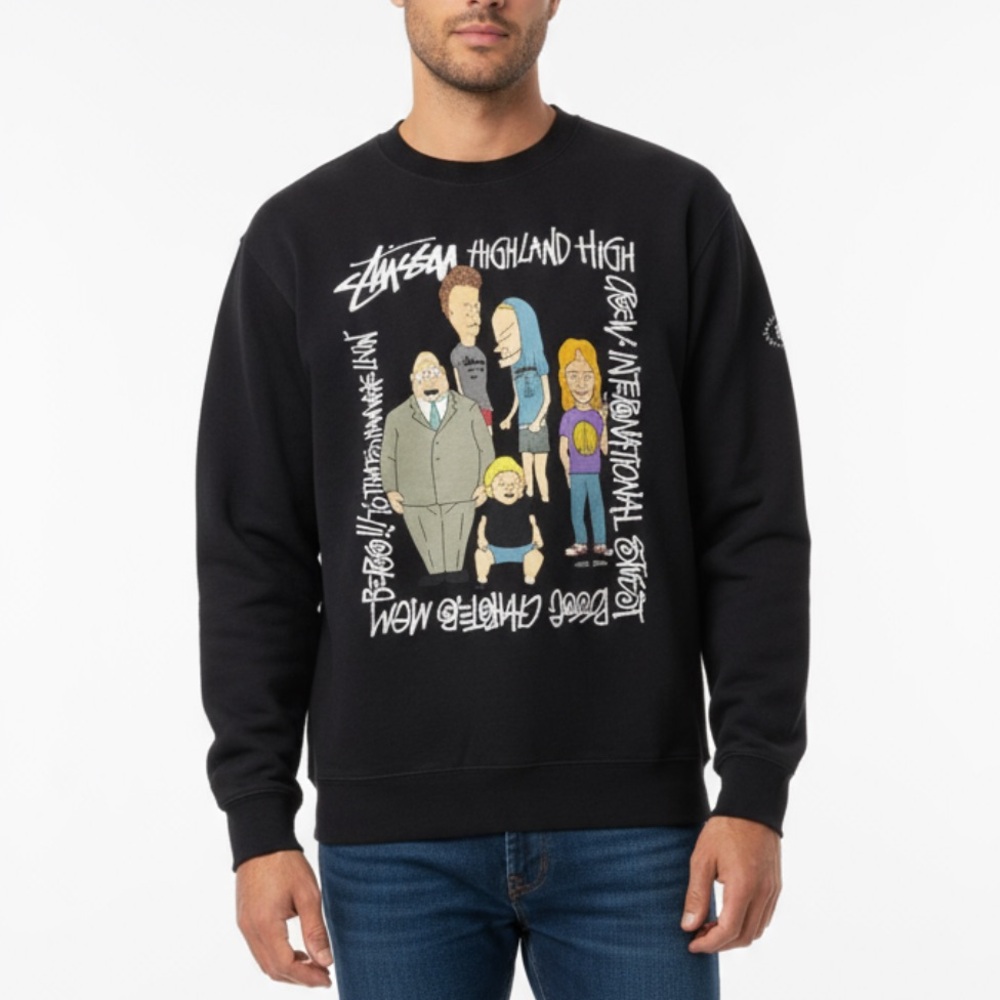 Vintage Stussy MTV Beavis & Butt-Head  Highland High Sweatshirt Small